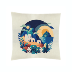 Σετ Μαξιλάρι Λινό 25x25cm,  Σε Ανοιχτό Μπεζ Χρώμα