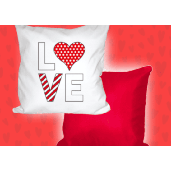 Μαξιλαροθήκη Sublimation, Δίχρωμη Λευκό/Κόκκινο Eco-Soft, 33x33cm