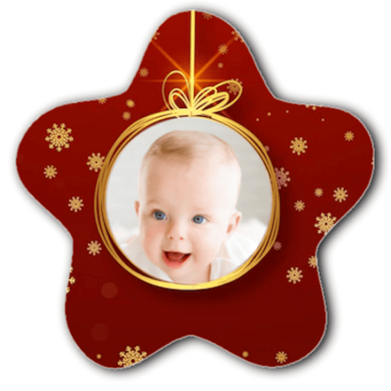 Εκτυπώσιμo Σουβέρ Sublimation MDF, 9x9cm, Αστέρι, Μοναδικό Χριστουγεννιάτικο Προσωποποιημένο Δώρο!